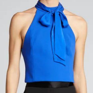 *NEW Alice + Olivia Minna Bow-Neck Top (Cobalt) L